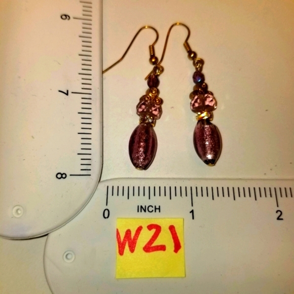 🔻REDUCED Vecchia Murano Italian Handblown purple glass beads Y necklace earring - Picture 4 of 15
